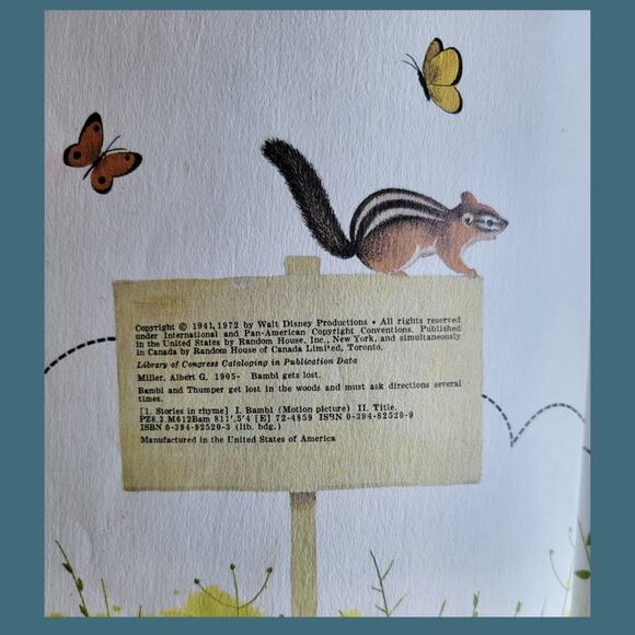 Vintage 1972 Walt Disney's "Bambi Gets Lost" Hardcover Children's Book - Picture 4 of 7